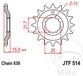 JT Sprockets JTF514.15 15T Staal Voorwiel