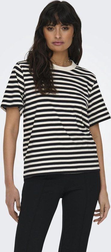 ONLY ONLLIVINA S/S STRIPE TEE JRS NOOS - Zwart - Dames