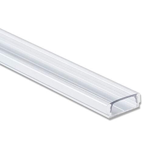 Innovate Aluminium profiel van 2 meter, geschikt voor ledstrips/strips van 2000 x 17 x 7 mm aluminium strip (zilverkleurig aluminium profiel inclusief transparante afdekking voor ledstrips).