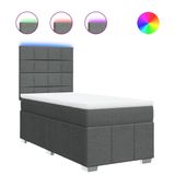 vidaXL Boxspringbed met matras, donkergrijs, 120x190 cm, gestoffeerd