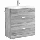 vidaXL Badkamermeubel Set Grijs Sonoma 81 x 40 x 84,5 cm Bewerkt hout