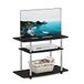Furinno No Tools 3-Tier Entertainment Center Stand, TV Stands, TV Unit, TV Plank, Americano, Stainless Steel Tubes