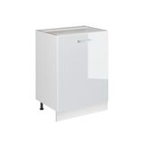 Vicco Meuble bas de cuisine "R-Line", Blanc Haute brillance/Blanc 60 cm