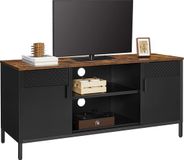 Merkloos Tv-meubel - RetroDesign - verstelbare planken - geschikt voor 55 inch TV - vintage bruin-zwart