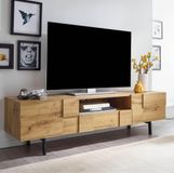 FINEBUY Lowboard FB77754 TV-Board Kommode 160cm MDF Chêne décor Design avec 2 portes