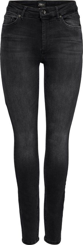 ONLY ONLBLUSH LIFE MID SK DNM REA1099 Skinny Jeans - Zwart Denim - Maat S x L30