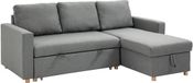 Homcom Lit banquette Tissu aspect lin 211,5x146x85cm Gris