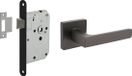 Intersteel Deurbeslag set loopslot zwart met deurkruk Hera antraciet grijs