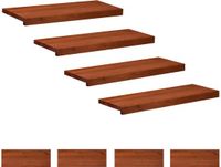vidaXL Trapmatten 8 st Bruin 70 x 30 x 2 cm Massief beukenhout
