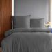 Komfortec Premium beddengoed 200 x 200 cm dekbedovertrek + 80 x 80 cm, 2 kussenslopen, geborsteld 100% polyester microvezel 120 g/m², 3-delige superzachte beddengoedset, antraciet