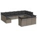 vidaXL Loungeset met Kussens Poly Rattan Grijs