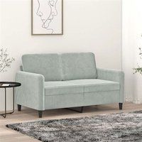 vidaXL Tweezitsbank 120 cm fluweel lichtgrijs