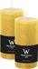 Wiedemann Cilinderkaars/stompkaars - 2x - rustieke kaars - okergeel - 6 x 12 cm - 69 branduren