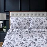 Tribeca Living 100% katoenen flanellen lakenset - 200 g/m², diepe zak, ultrazacht en gezellig, kingsize, laat het sneeuwen