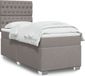 vidaXL Boxspring met matras stof taupe 100x200 cm