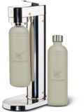 Luckymoose Bruiswatertoestel Infinity-S - Soda Maker met 2x 1,25L RVS Drinkfles Zand - Bruiswater Toestel Zilver