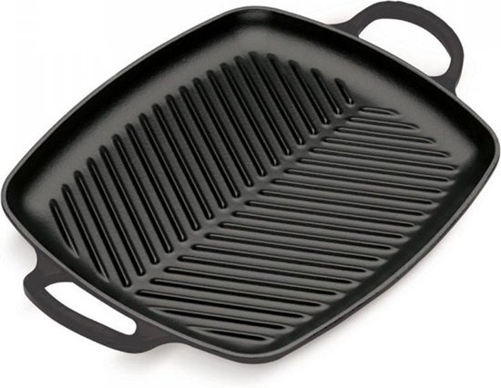 Le Creuset rechthoekige grill 30 cm gietijzer mat zwart