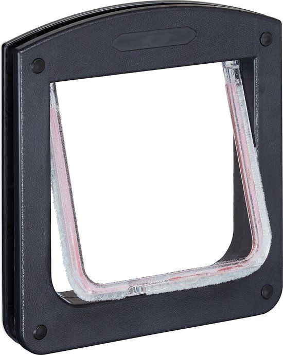 Relaxdays Kattenluik - 15 x 15,5 cm - Zwart - Kunststof - Afsluitbaar