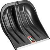 KADAX Sneeuwspade, 49 cm breed, sneeuwschep zonder steel, sneeuwschuiver, kunststof sneeuwschop, sneeuwschuip (1, zwart met aluminium rand)