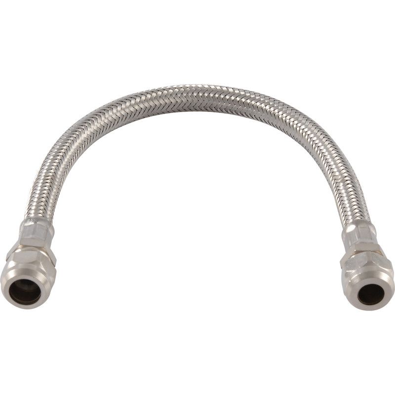 BPE RVS flexibele slang 35cm 2x knel 12x10