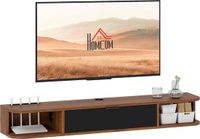 HOMCOM TV-meubel - Spaanplaat - 120x24x16cm - Walnoot