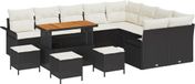 vidaXL Banc de jardin 13 pièces Noir et crème