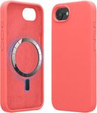 kwmobile telefoonhoesje geschikt voor Apple iPhone 17e / iPhone 16e - Hoesje met magneet compatibel met MagSafe - Smartphone case in neon koraal