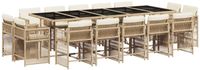 vidaXL 15-delige Tuinset met Kussens, Beige, Polyrotan