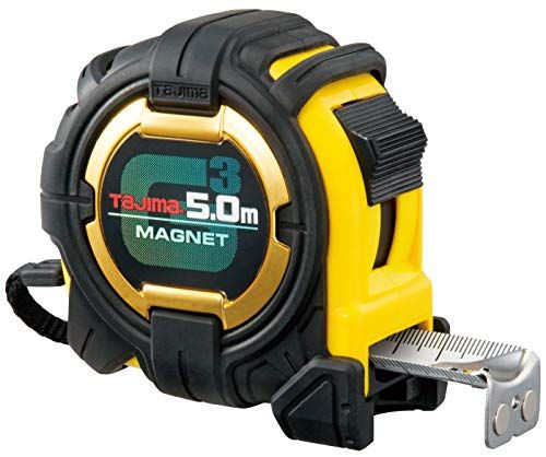Tajima meetlint G-Lock (extra brede stalen band, nyloncoat coating magnetische eindhaak goed leesbare schaal ABS-behuizing lengte: 5 m breedte: 27 mm), G3M750MWD