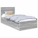 vidaXL - Bedframe - met - hoofdeinde - Grijs - Sonoma - 75 - x - 190 - cm - Bewerkt - hout