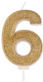 Culpitt Sparkle Gold Numeral Candle 6