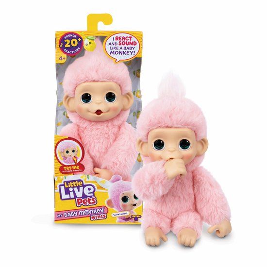 Moose Toys Little Live Pets My Baby Monkey minis 'Luna Lemon'