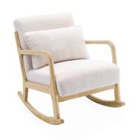 sweeek fauteuil scandinave couleur noyer bois et bouclette - lorens