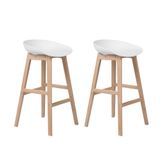 Beliani MICCO - Tabouret de bar - Blanc - Polypropylène - Set de 2