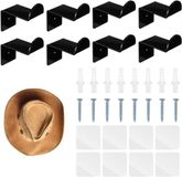 ZenithVibe Râtelier pratique pour chapeaux de cowboy en 8 pièces pour le mur, crochets solides en acrylique avec vis pour la décoration murale et l'organisation de chapeaux dans une chambre Western