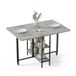 Mondeer Mobiele opvouwbare eettafel, klaptafel met 2 open opbergplanken voor kleine ruimtes, eetkamer, keuken, 120 x 80 x 75 cm, grijs