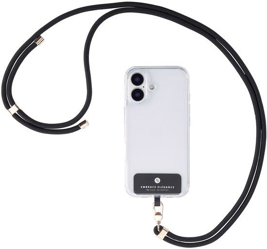 Selencia Universeel telefoonkoord - Telefoon Ketting - GSM Koord - Zwart