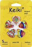 Keiki® Designer Series 0.71 mm Celluloid Picks Peace '68 - Plectrum set