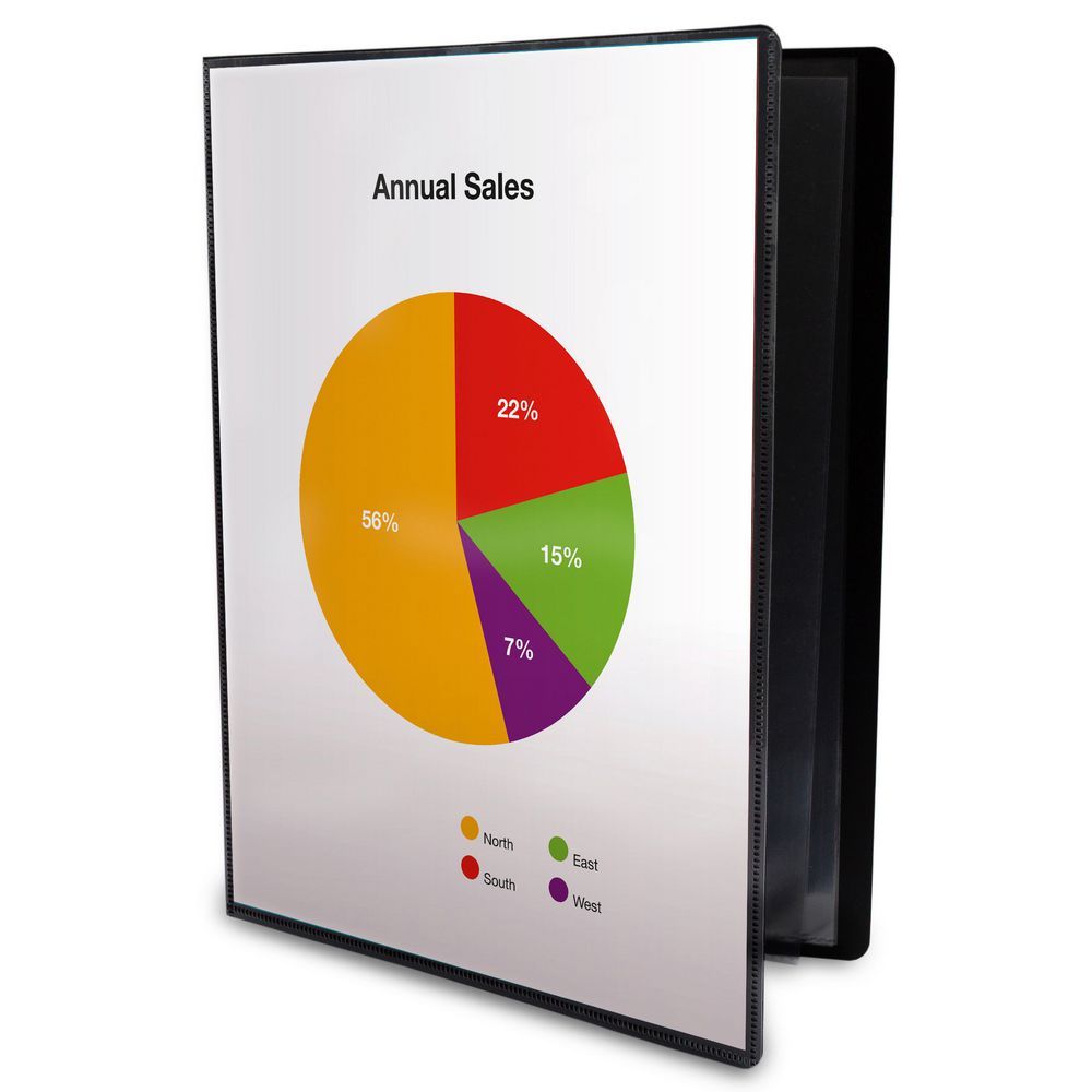 Staples Presentatiemap A4 wit rugetiket 12 insteekvakken 9 x 235 x 310 mm zwart