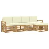 vidaXL Ensemble de canapés d'extérieur 5 pc Blanc et crème Polyester