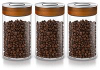 Arendo Pots de conservation, Set de 3, 1000 ml, Verre borosilicaté, Couvercles sous vide