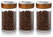 Arendo Pots de conservation, Set de 3, 1000 ml, Verre borosilicaté, Couvercles sous vide