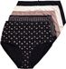Ulla Popken - Dames - Maxislips set van 5 motief/effen - Zwart - Maat 50+