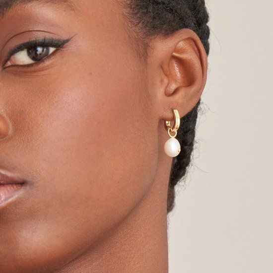Ania Haie AH E043-04G Pearl Power Oorringen - Goudkleurig - 925 Zilver - Zoetwaterparel