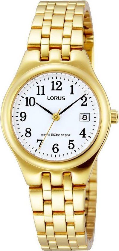 Lorus RH786AX9 - Dames Horloge - Goudkleurig - 27mm - Staal - Datum