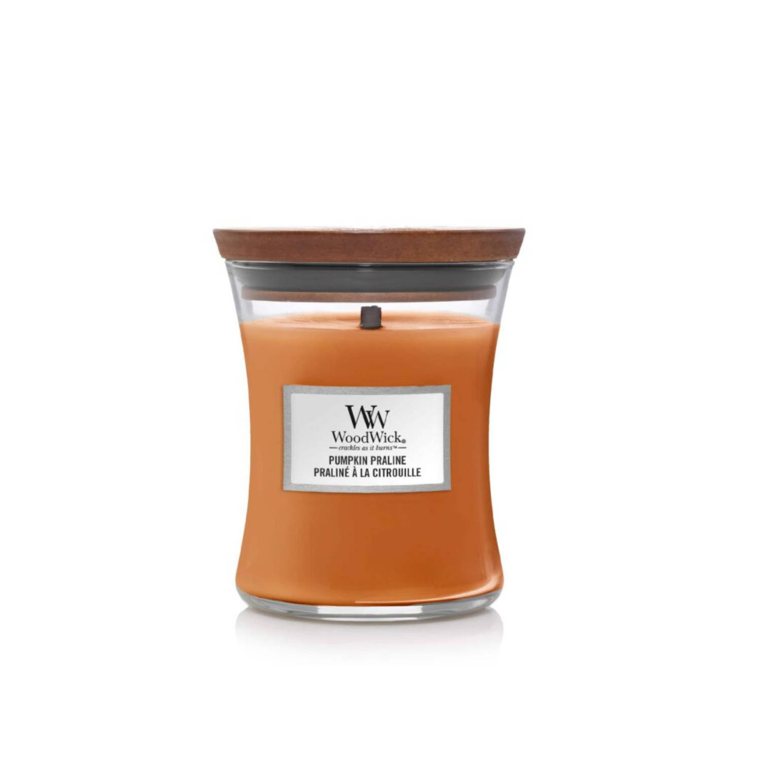 Woodwick kaars medium pumpkin praline - 11 cm / ø 10 cm