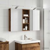 vidaXL Badkamerkastenset 3 st 80 x 10,5 x 50 cm Bewerkt hout