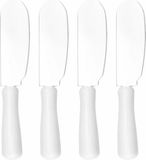 Merkloos Botermessen set 4x stuks - smeermessen - RVS - 10 cm - kruidenboter/tapenade mesjes