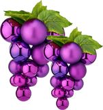 Arte r Artesania Cerd Druiventros namaakfruit/nepfruit - 28 en 33 cm - paars - 2x stuks - kunststof