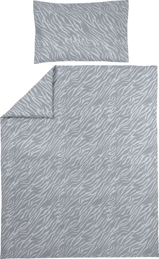 Meyco Baby Zebra dekbedovertrek ledikant - grey - 100x135cm